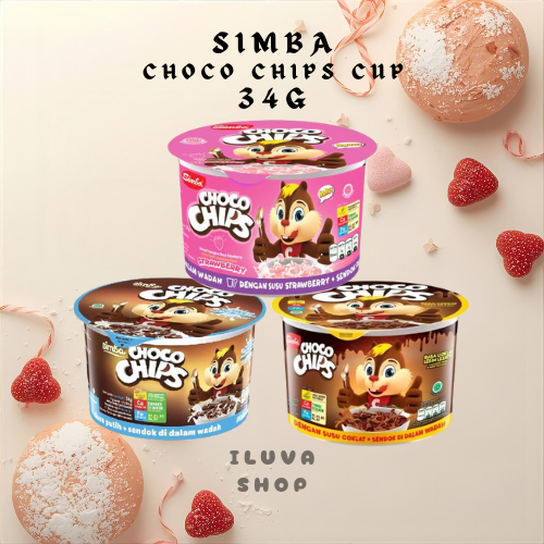SIMBA CHOCO CHIPS CUP 35g / SEREAL CHOCO CHIPS SIMBA