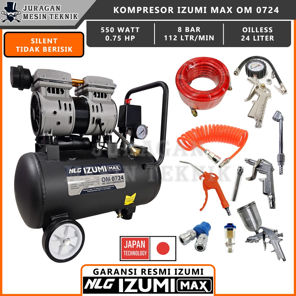 Mesin Kompresor Angin Oilless Izumi Max OM 0724
