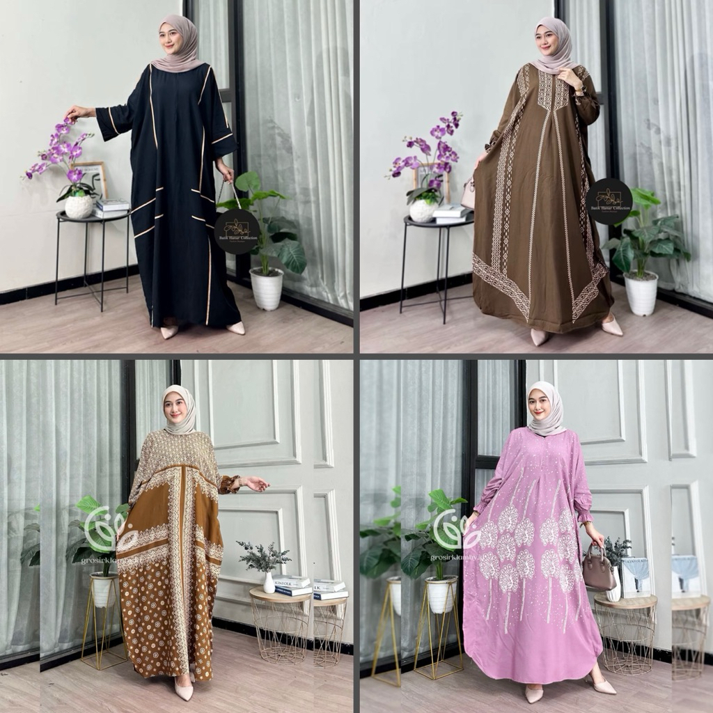 Gamis Kaftan Bahan Katun Rayon Premium