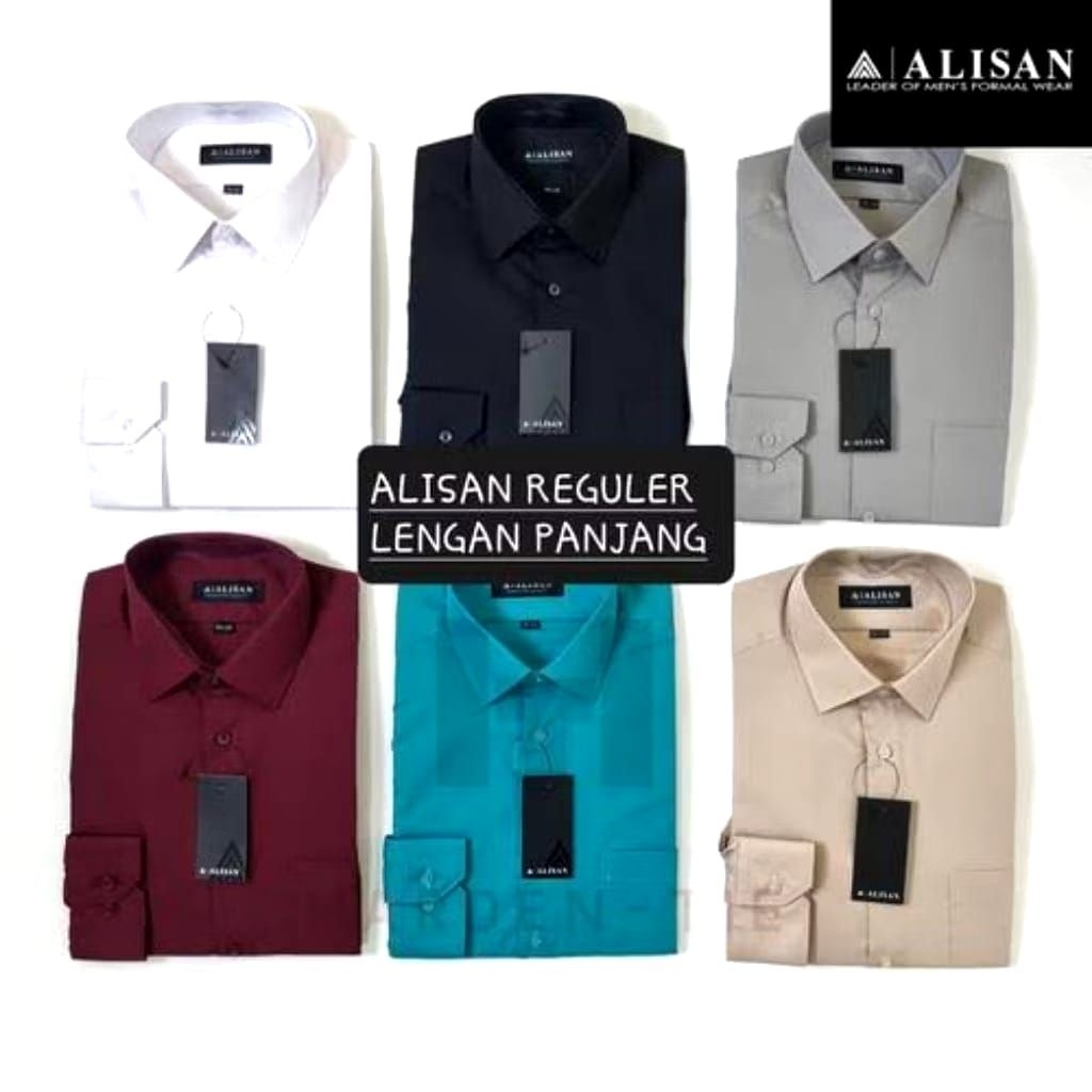 KEMEJA ALISAN POLOS LENGAN PANJANG REGULER XS- XXXL