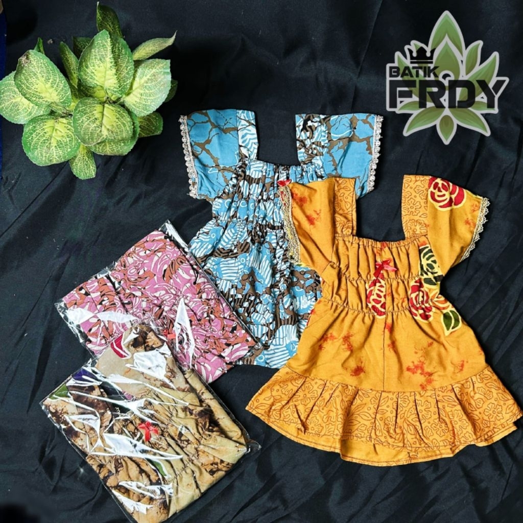 BAJU DASTER BAYI PEREMPUAN 1th (DRESS KERUT ANAK BALI/DRESS SMOCKED NYAMAN) DRESS RUFFLE PITA RAYON