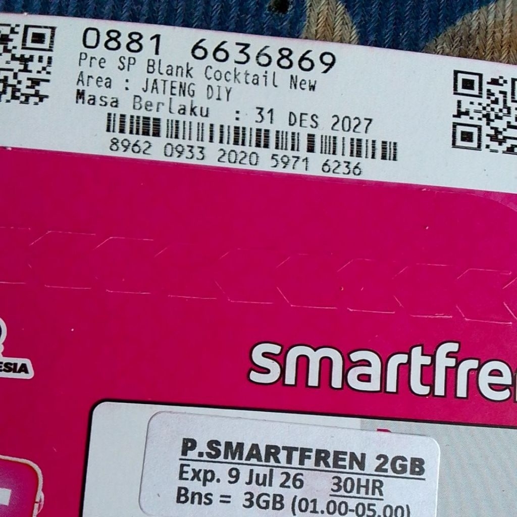 smartfren 11digit nomor cantik kuotanya 2GB