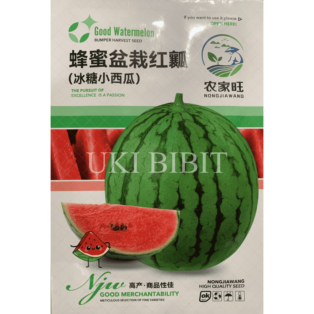 Kemasan Original | Benih Biji Semangka Mini Bulat | Semangka Merah Dragon