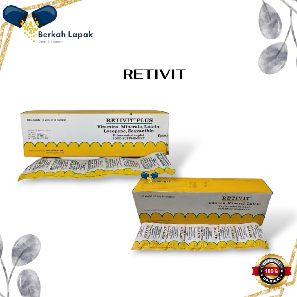 Retivit – Vitamin Untuk Kesehatan Mata & Antioksidan – Retivit/Retivit Plus - 10 Kaplet