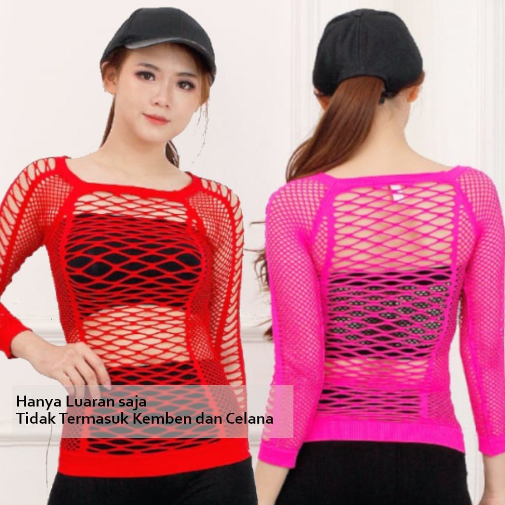 Atasan senam  NETTIE NET baju senam wanita Outer olahraga baju jaring zumba senam wanita bandung