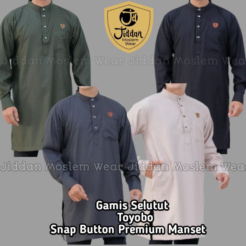 gamis pakistan selutut kancing lengan manset premium original jiddan moslem wear