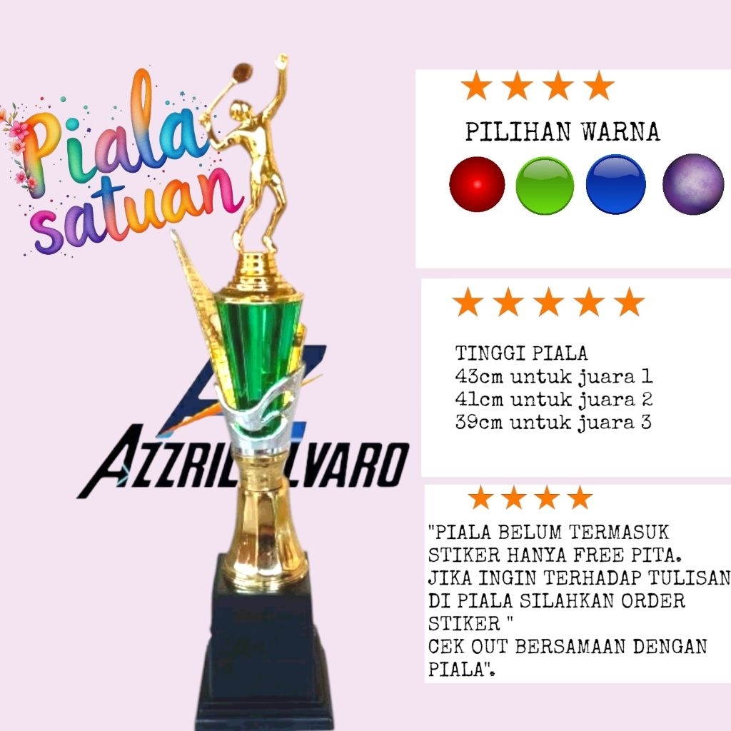 Piala Trophy 112 badminton satuan