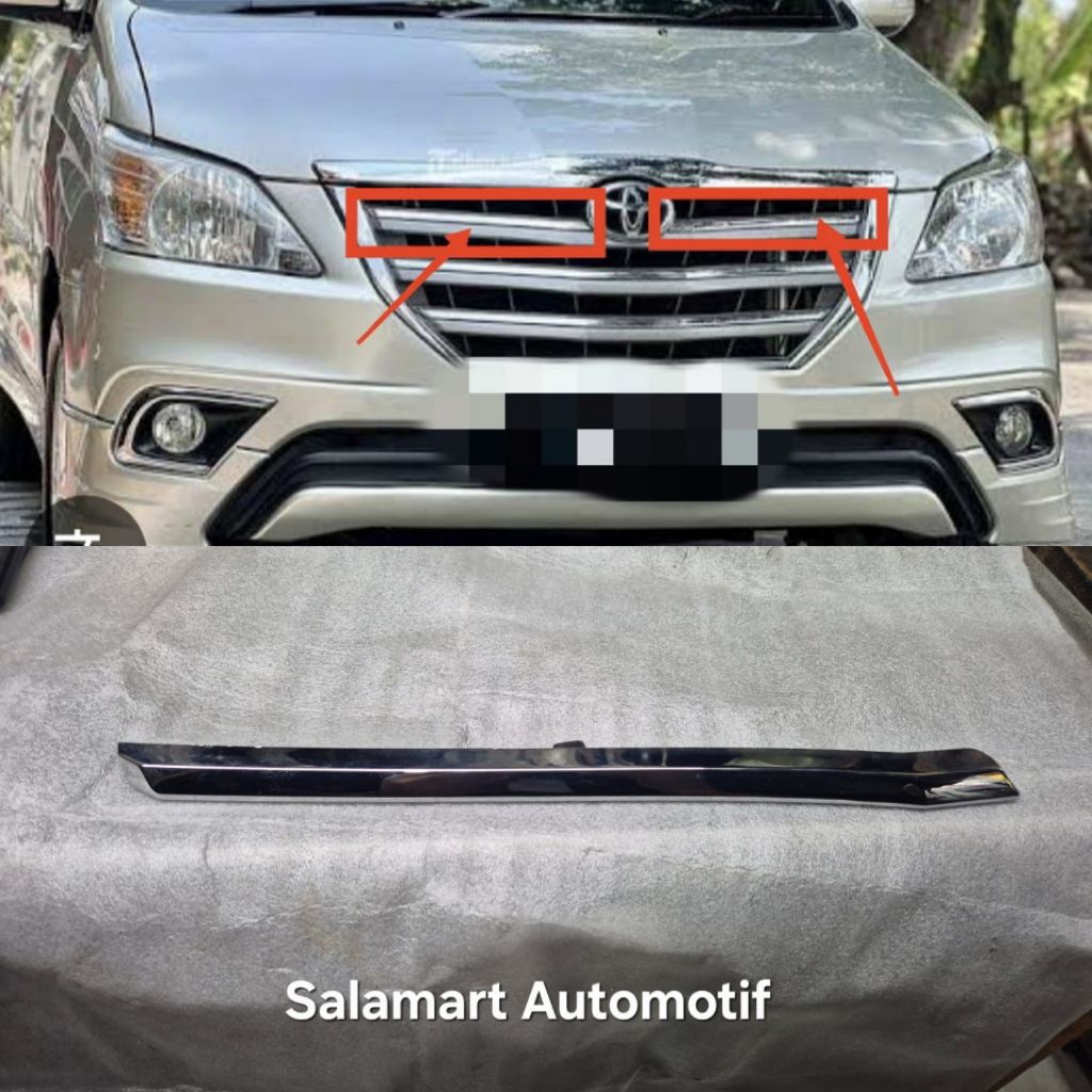 List chrome grill pas logo kanan Toyota Innova barong tahun 2013 2014 2015 original