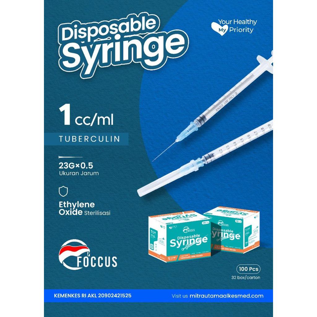 Spuit 1cc 1 cc 1ml FOCCUS BOX