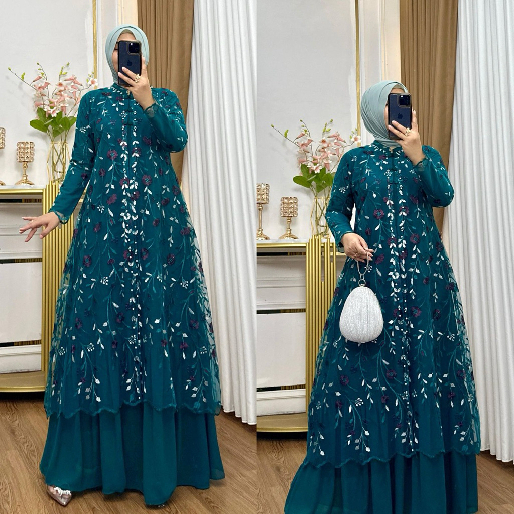 Gamis Terbaru Yamena baju pesta modern kekinian jumbo, Baju Pesta terbaru LD 130