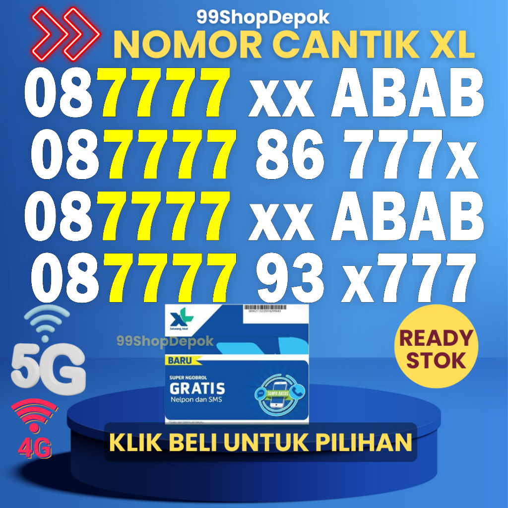 Nomor Cantik XL Kode 380.2 - Kartu Perdana XL 4g 5g Nomor Cantik XL 10 digit xl 77777