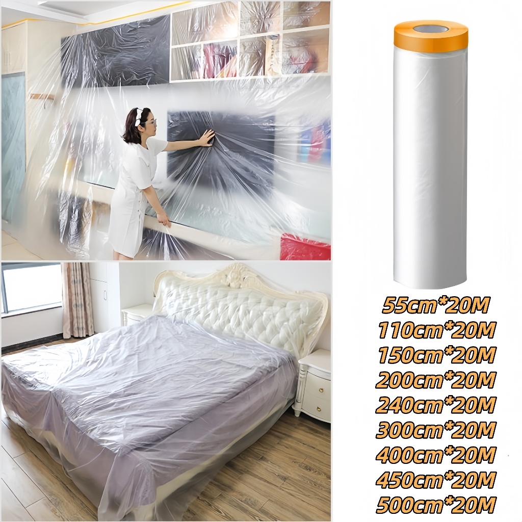 4M*20M Cover Pelindung Plastik Tutup Furniture Ranjang Sofa Kursi Mesin Anti Debu