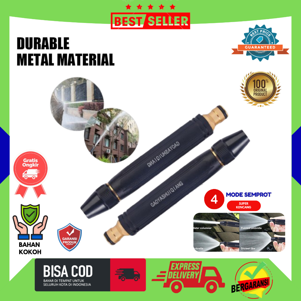 Alat Buat Cuci Motor Tanpa Listrik Semprotan Air Tekanan Tinggi Mesin Cuci Mobil Hose Nozzle Water S