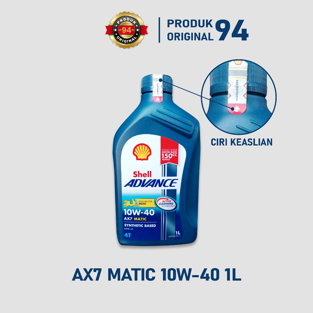 Shell Oli Mesin Shell Advance AX7 Matic 10W-40 1 Liter