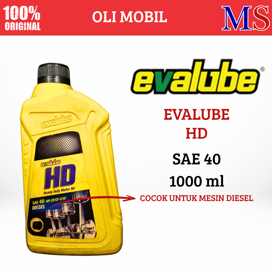 Evalube Oli Diesel HD SAE 40 1L API CF-2 Berkualitas Tinggi Oli Mesin