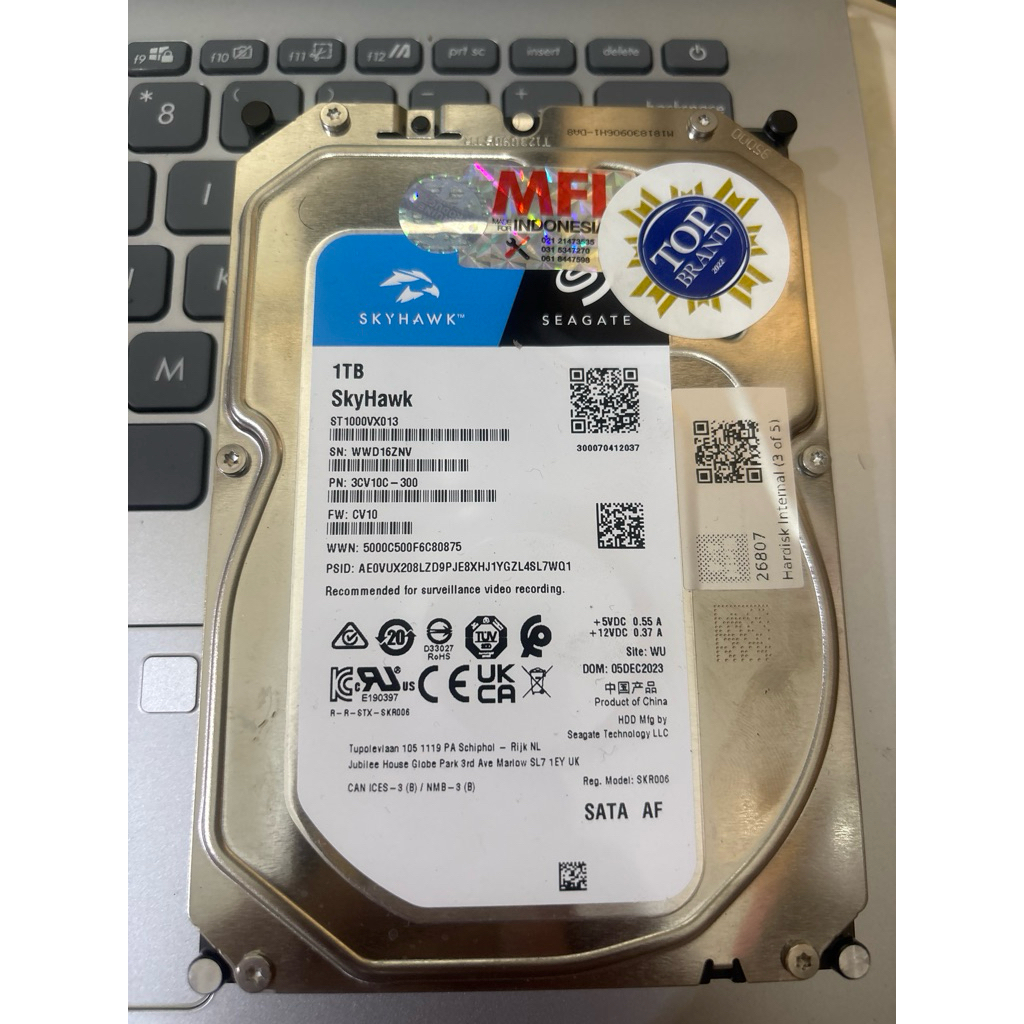HARDISK SEAGATE SKYHAWK 1TB ORI MFI