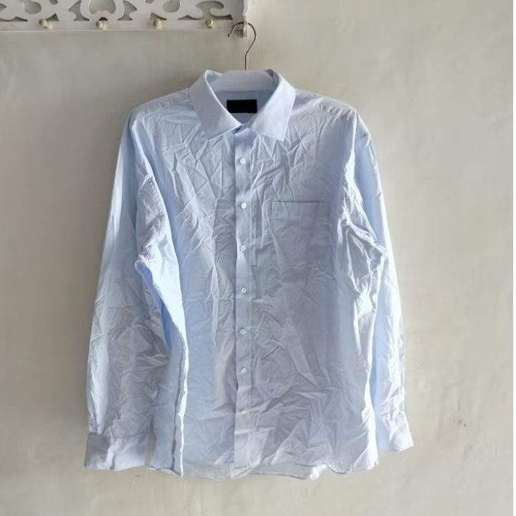 kemeja pria branded baby blue jumbo BIG SIZE M&S