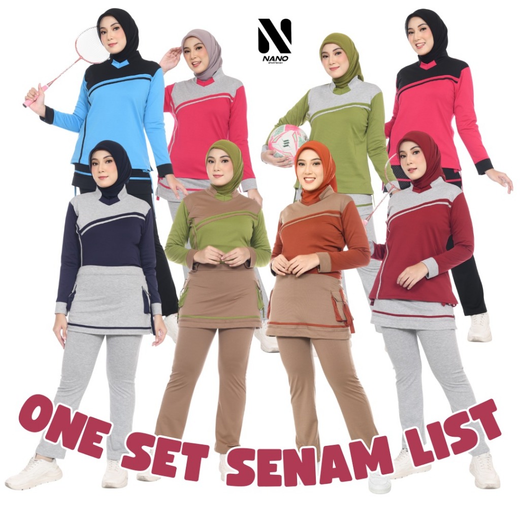 Nano Sportswear Baju Senam Muslim / Baju Senam Muslim Wanita / Baju Senam Muslim Dakim