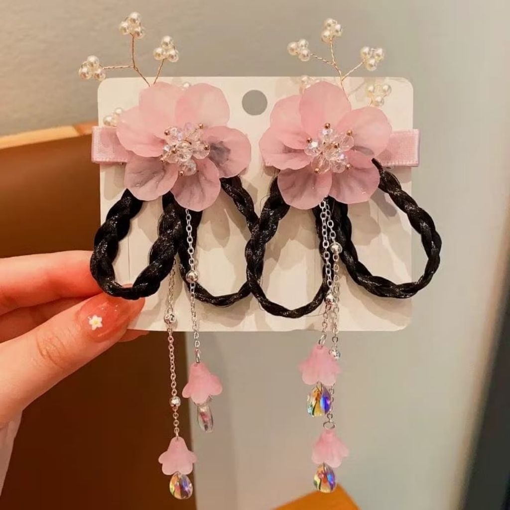 {DS} Jepitan Rambut Pita Anak Kepang / Jepit Rambut Anak Aksesoris / Jepitan Rambut Kepang Hair Clip