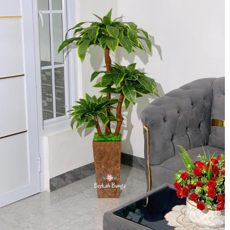 Pohon Golden Lucky 120cm Artificial Pohon Pojok Sudut Dekorasi Hiasan Rumah Tamanan Hias Pohon Plast