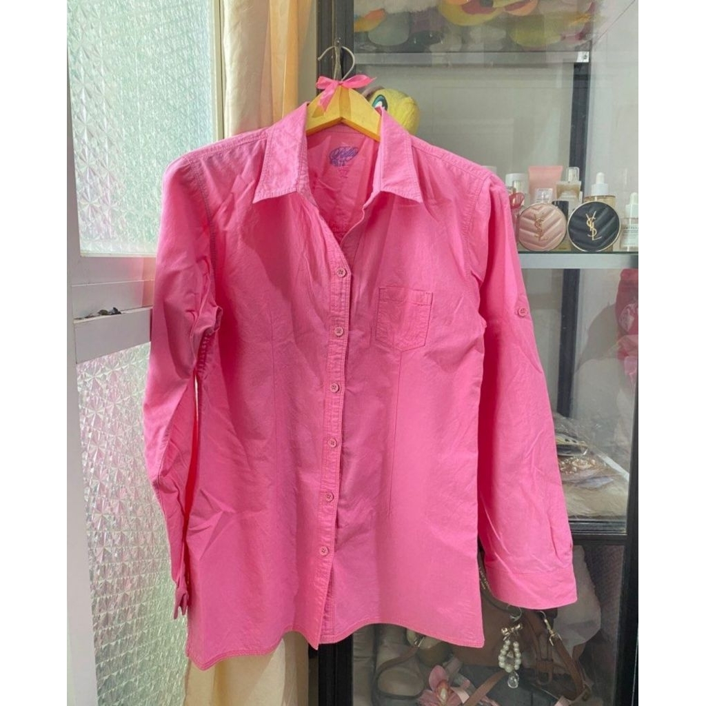 Kemeja soft pink cewek kue