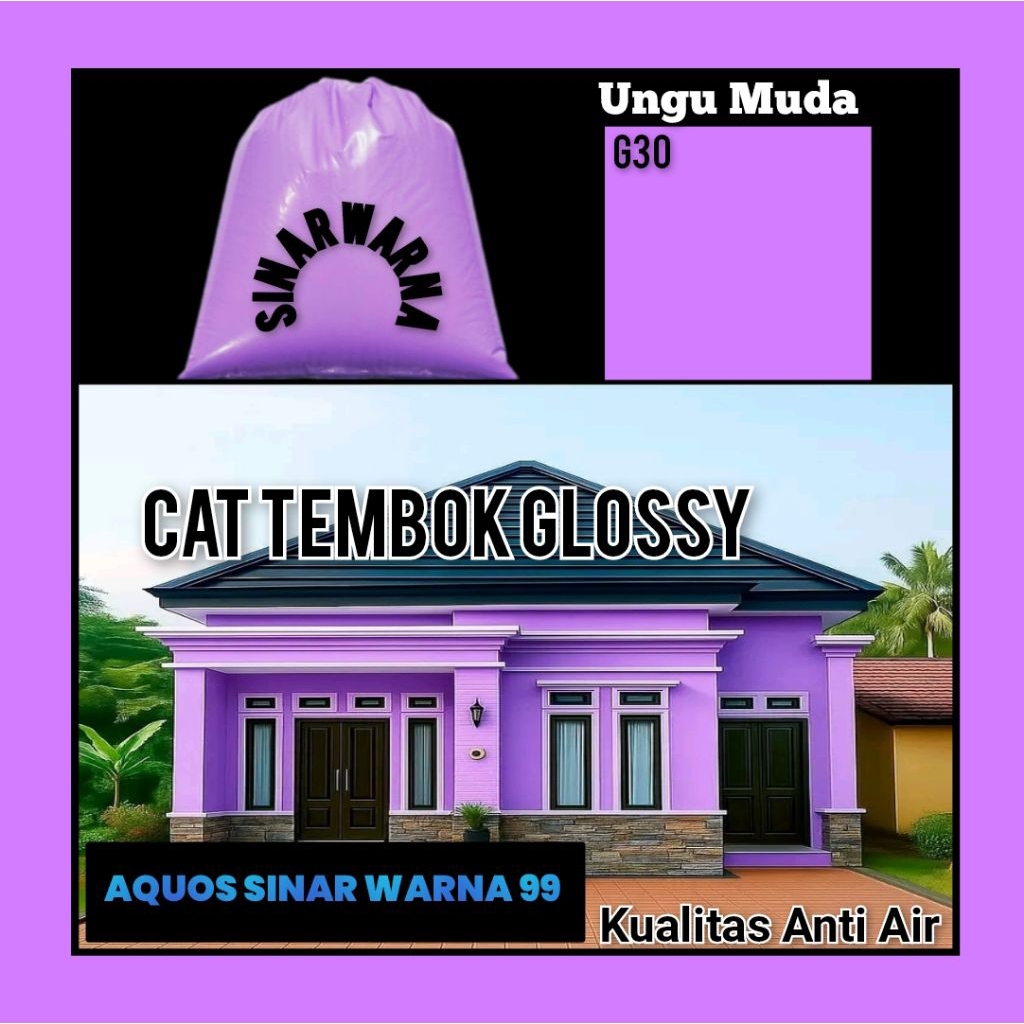 1 kg cat tembok glossy cat tembok warna ungu muda cat tembok mengkilap cat tembok warna ungu