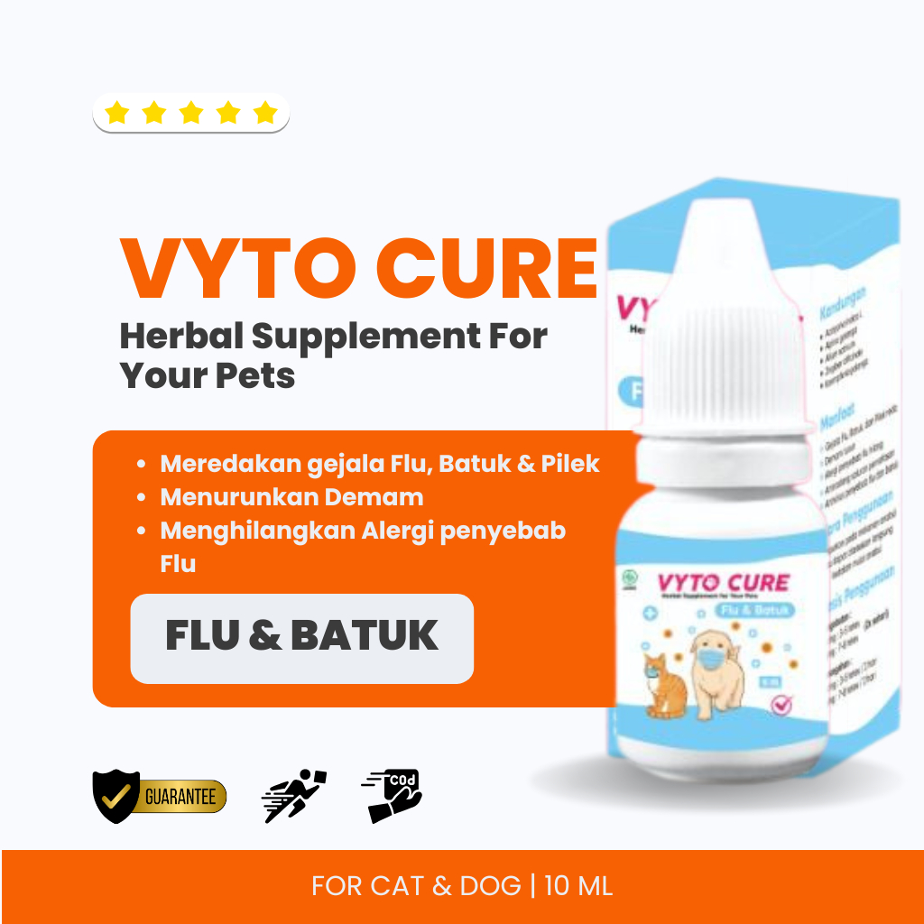Vyto Cure Obat Flu dan batuk kucing | Obat Flu Batuk Pilek Bersin Kucing anjing | Obat Flu Kucing