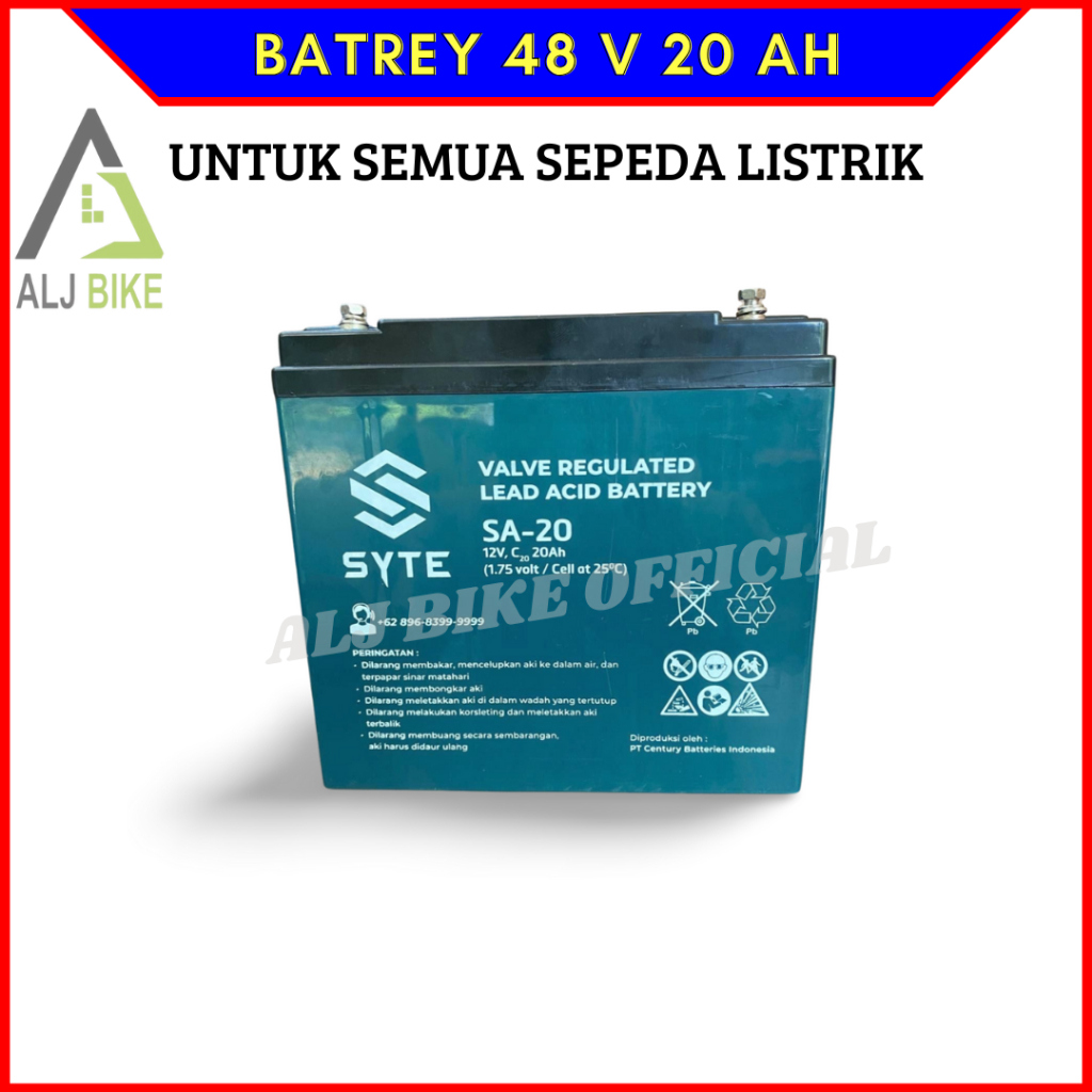 BATERAI AKI SEPEDA LISTRIK 48 V 20 AH BATREY LITHIUM SEMUA SEPEDA LISTRIK
