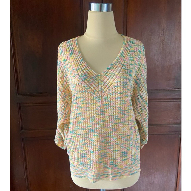 Sweater cable knit rainbow preloved