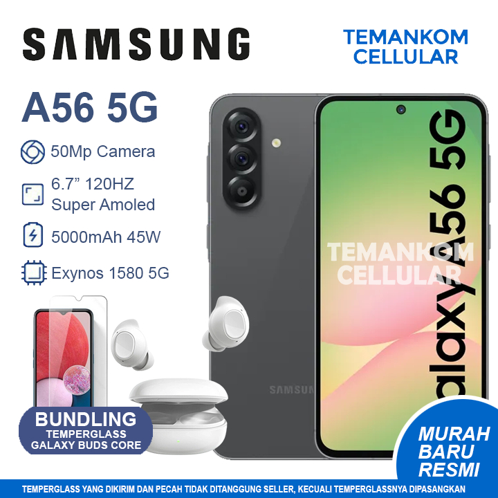 Samsung A56 5G PROMO 20GB RAM Total Baru 12/256 12GB 8/256 12GB + 8GB Extend ram 256GB GARANSI RESMI