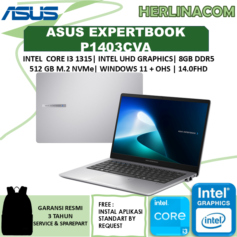 ASUS EXPERTBOOK P1403CVA INTEL CORE i3 1315U 8GB 512GB SSD WINDOWS 11 OHS 14.0FHD