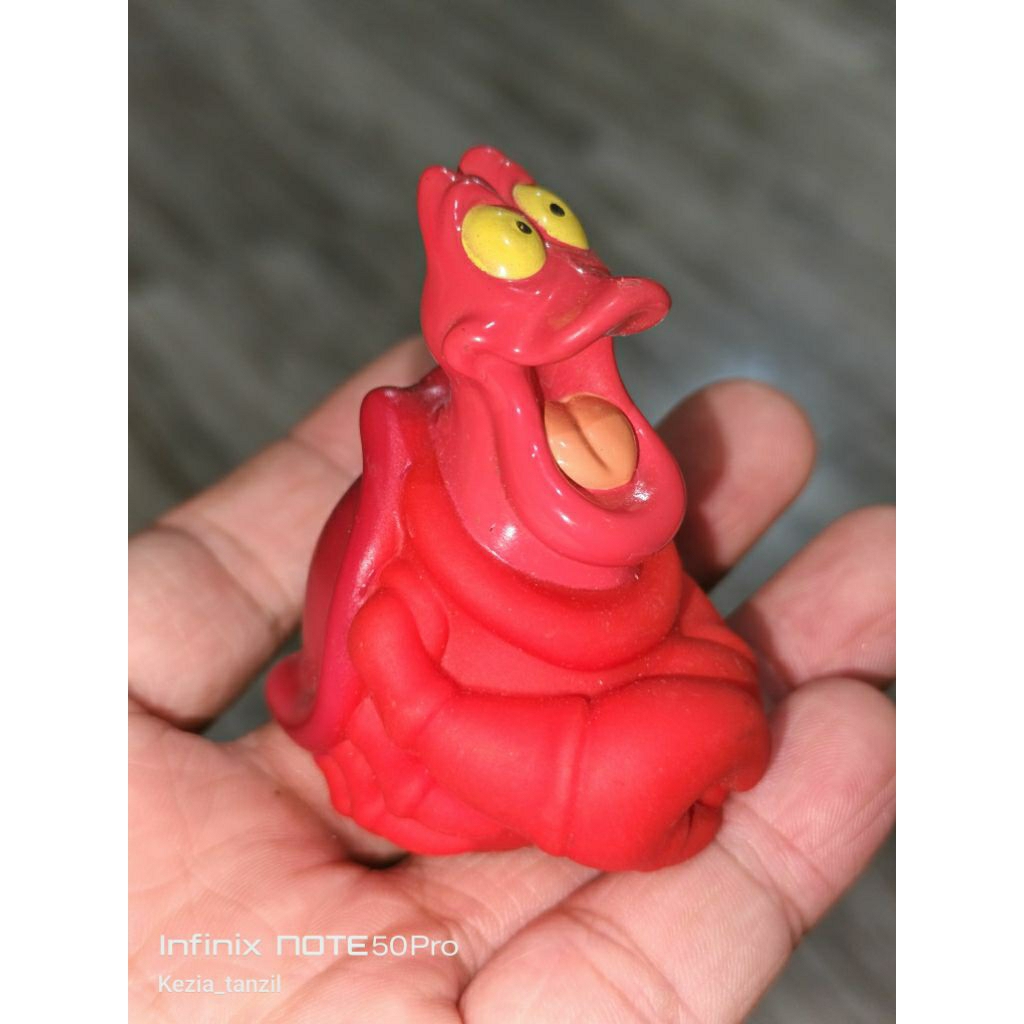 ACTION FIGURE FIGUR MOVIE CARTOON CARTON SEBASTIAN LITTLE MERMAID MINIATURE MINIATUR CRAB MERAH RED 