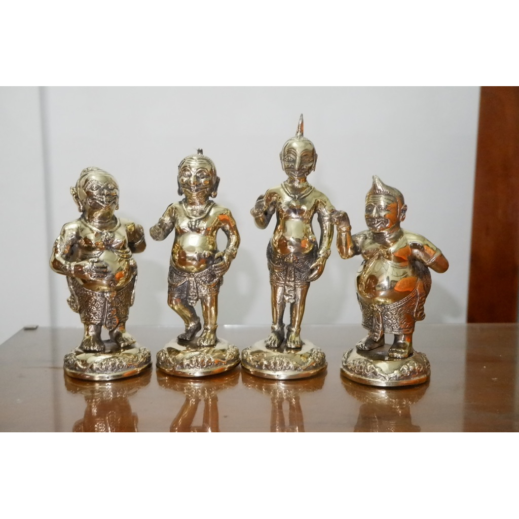 patung punokawan satu set bahan Kuningan - satu set patung punokawan