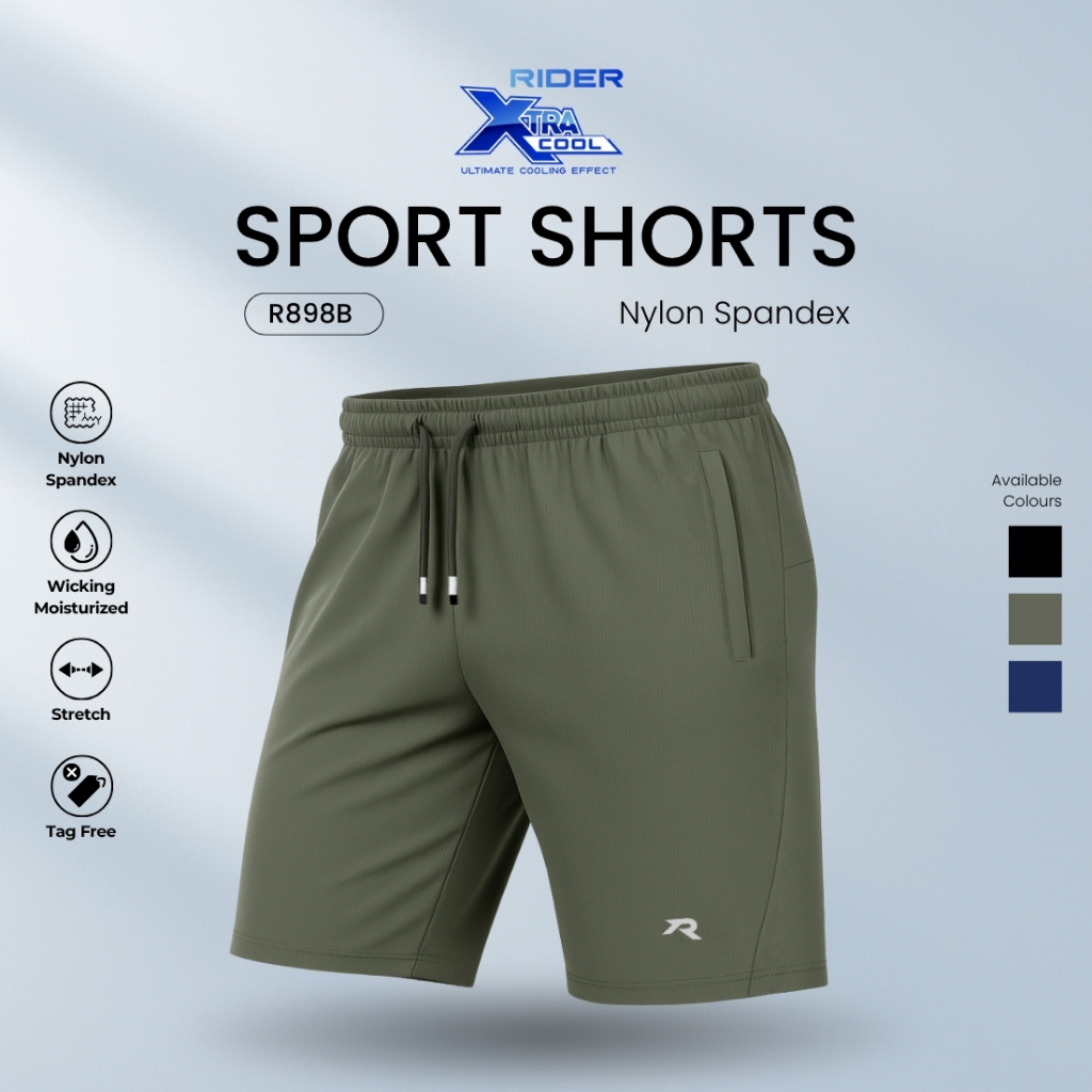 Rider Xtracool Sport Short Pants - Celana Pendek Sport Unisex R898B Nylon Spandex isi 1 Pcs