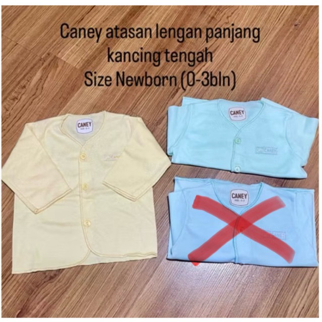 CANEY BAJU ANAK BAYI ATASAN LENGAN PANJANG KANCING TENGAH SIZE NB/S