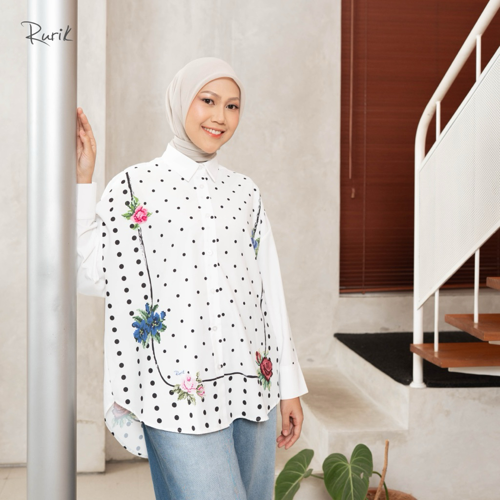 Rurik Folarin Print Shirt Kemeja Printing Wanita Oversize
