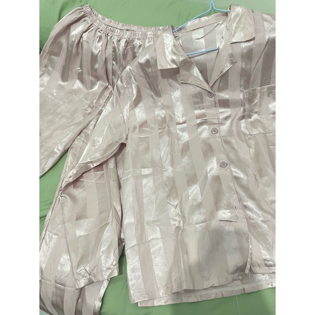 Piyama Satin Pink One Set XXL preloved