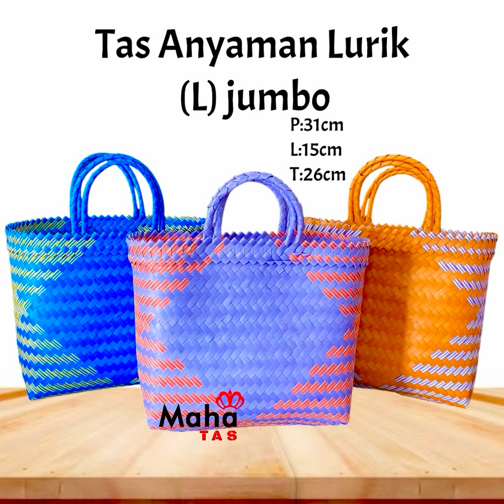 Tas Anyaman plastik Lurik besar/jumbo/tas hajatan/tas souvenir