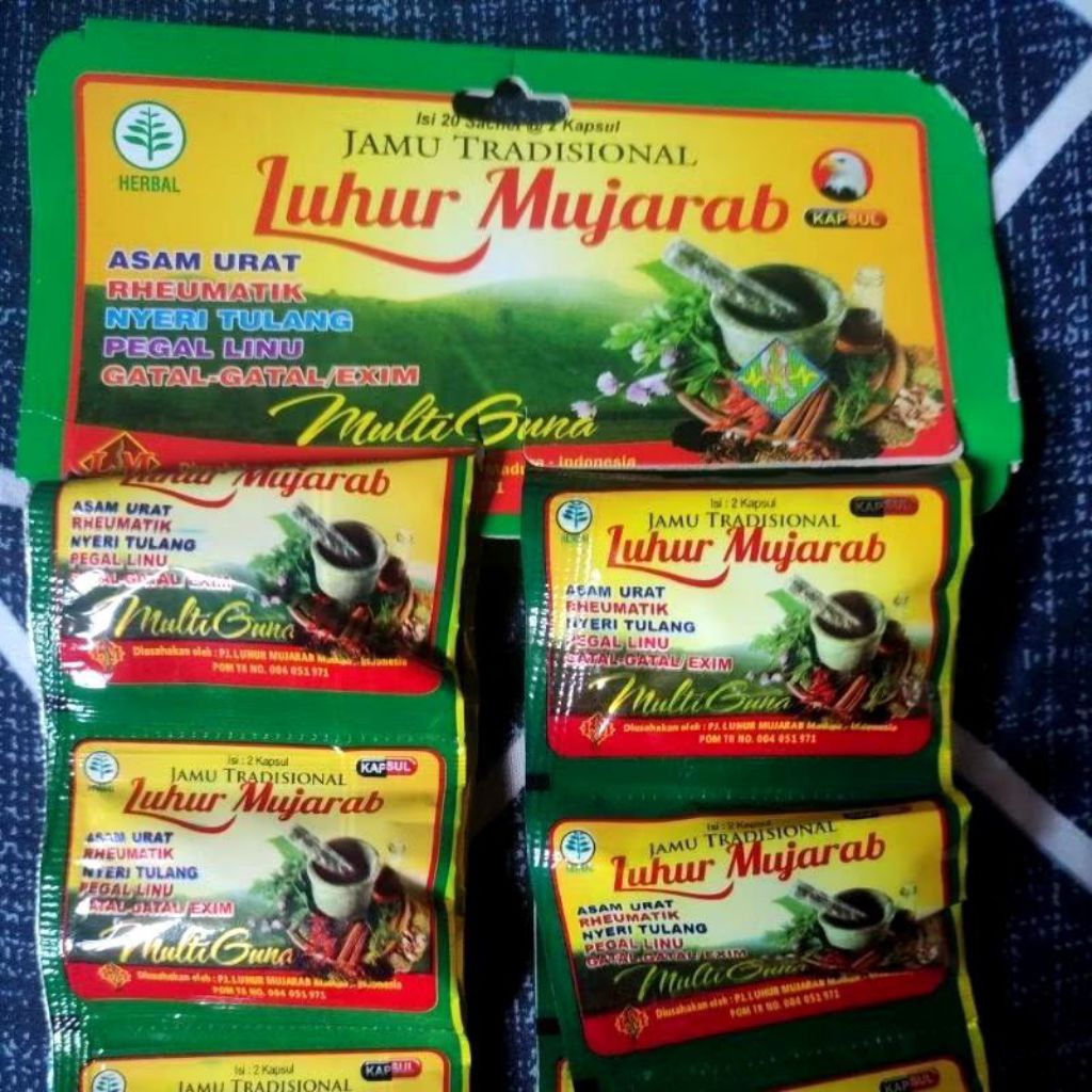 Jamu Tradisional Luhur Mujarab – Herbal Multi Guna Pereda Pegal, Nyeri Sendi, dan Asam Urat – Isi 20