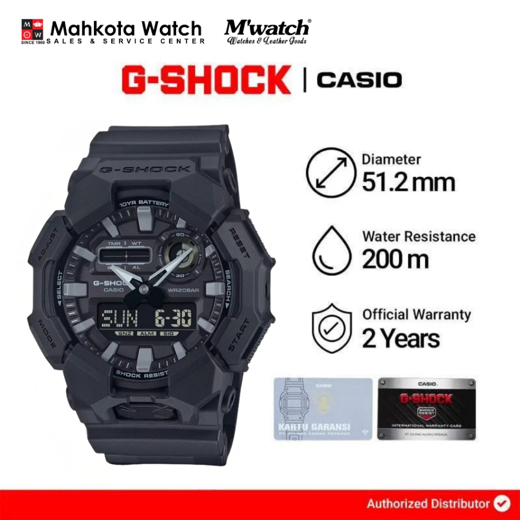 Casio G-Shock GA-010-1A1DR Jam Tangan Pria Hitam Analog-Digital