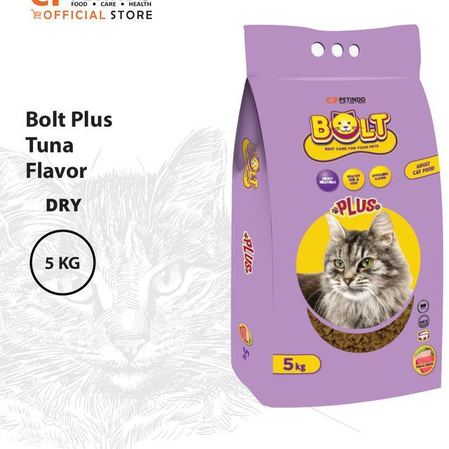 Makanan Kucing Bolt Plus Cat Food - 5 Kg - Bolt Plus Adult