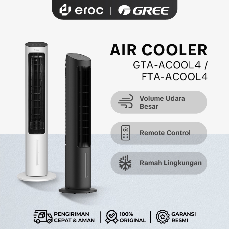 FLIFE - GREE Tower Fan Air Cooler - Anion Generator - Tirai Es Plant Fibre - Humidifier