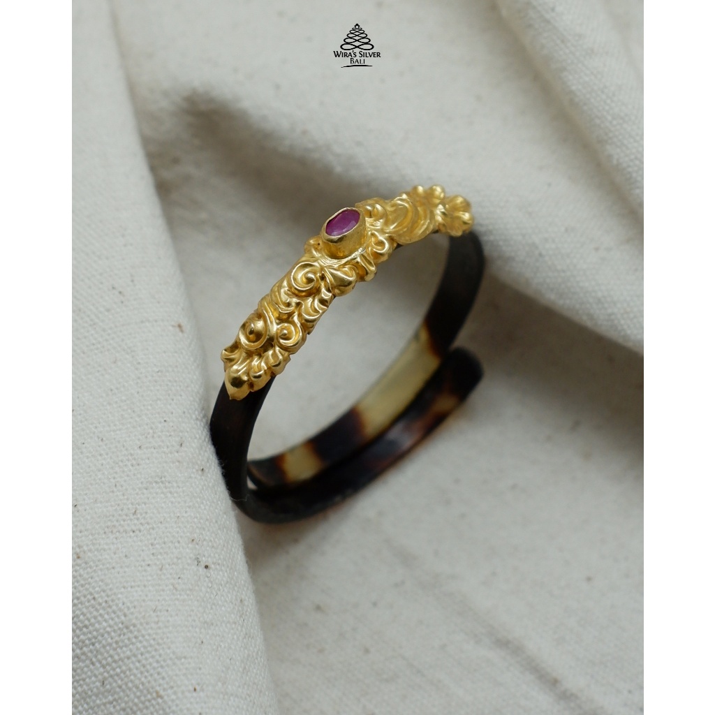 Gelang Perlindungan Bayi Pendok Asli Perak dan Lapis Emas