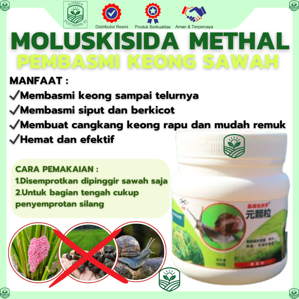 METHAL Racun Siput Keong Bekicot / Racun Pembasmi Siput / Moluskisida @60GR