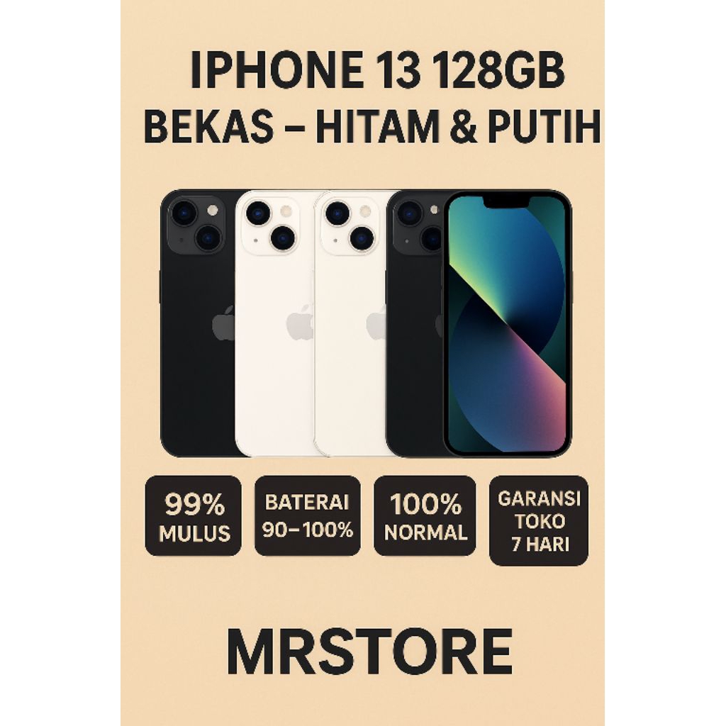 iPhone 13 128GB iBox Original Fullset – Bekas Mulus 99% Garansi Resmi iBox Aman ✅
