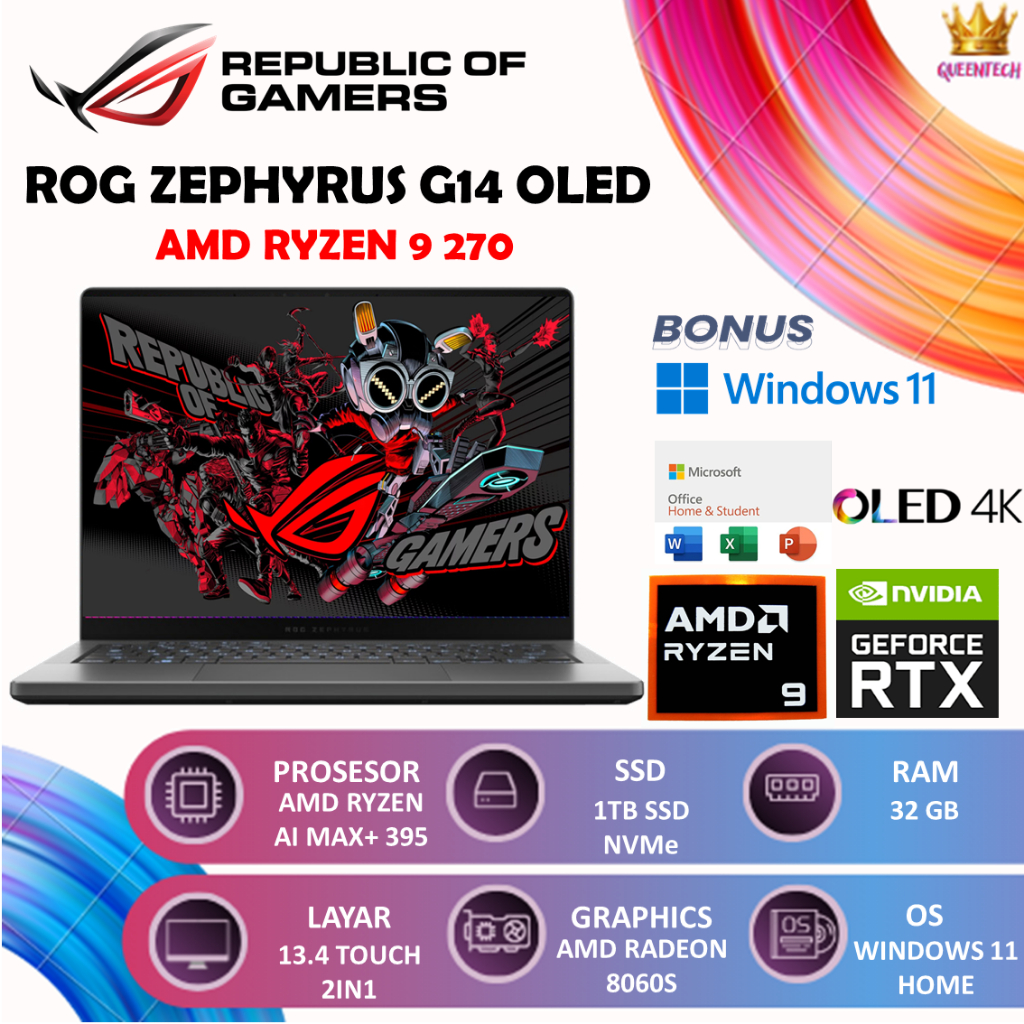 ASUS ROG ZEPHYRUS G14 OLED GA403UH AMD RYZEN 9 270 RTX5050 8GB/ [32GB/1TB]  Windows11