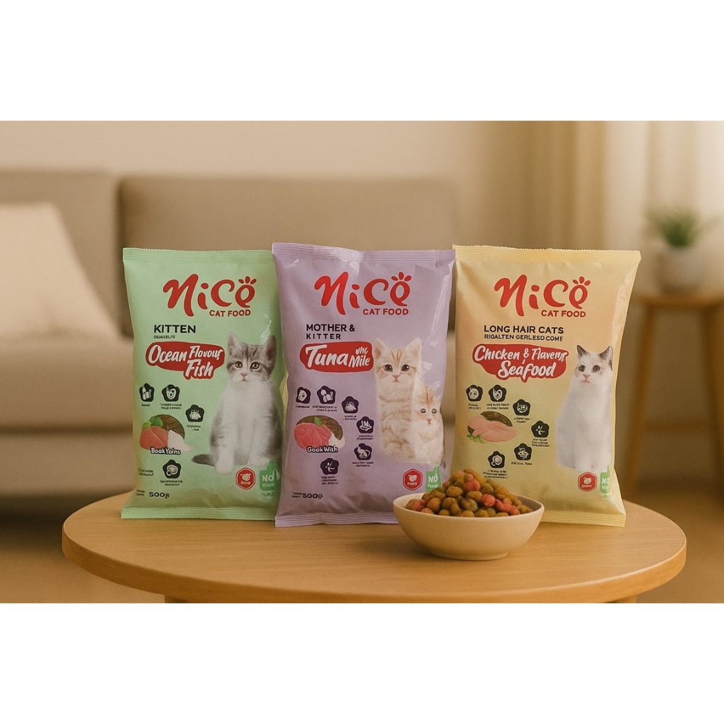 Nice Makanan Kucing Kitten 500g - Tuna With Milk Ocean Fish Chicken and Seafood