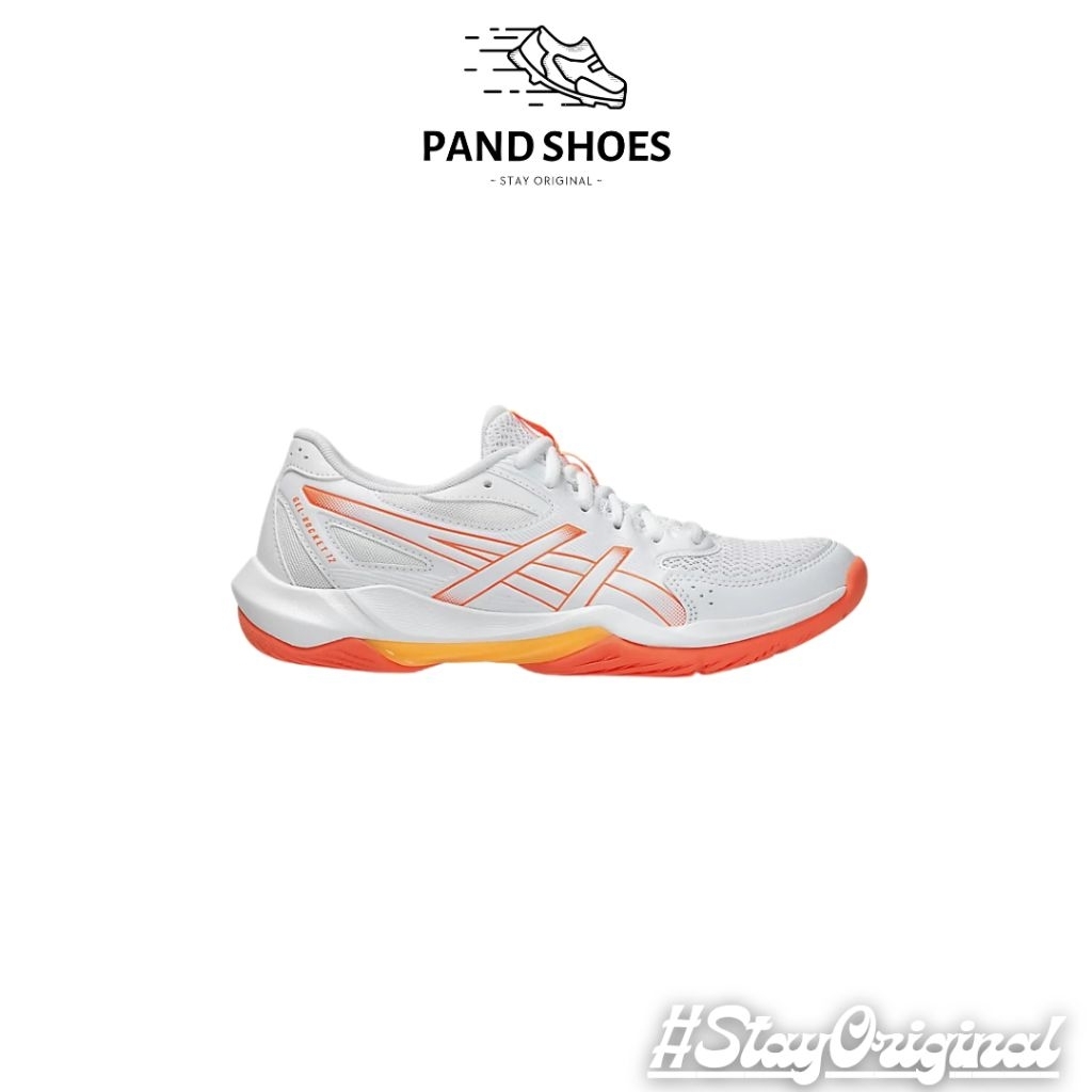 ASICS GEL-ROCKET 12 WOMEN STANDARD WHITE / VIVID CORAL [SKU 1072A119.100] - SEPATU OLAHRAGA INDOOR V