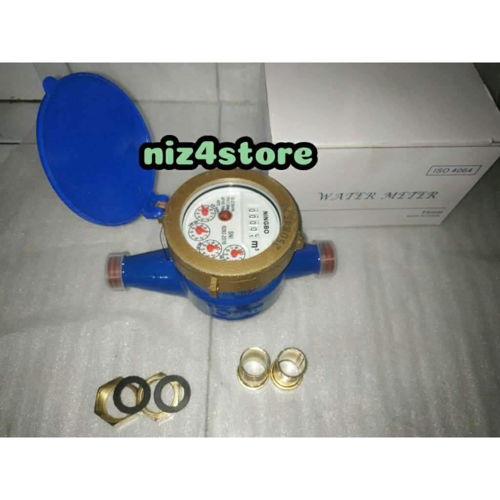 Meteran Air / Water Meter Ningbo 1/2 Inch