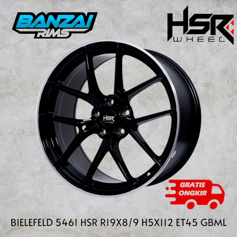 velg mobil ring 19 model celong  hsr bielefeld pcd 5x112 lebar 8 dan 9 / velg racing r19 celong